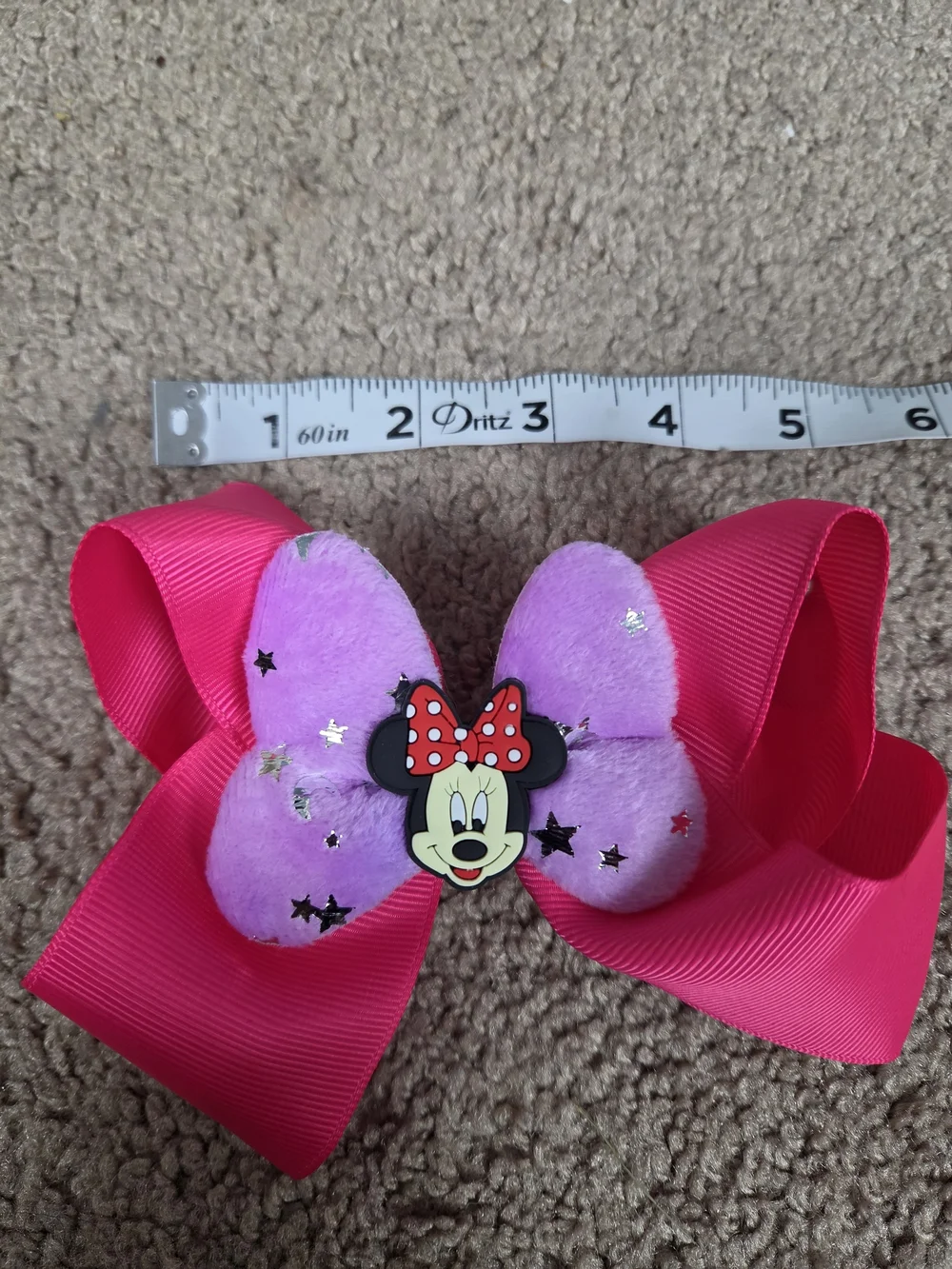 Minnie Mouse Plush Bow Hair Clip - Assorted Pastel Colors